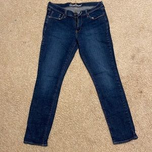 Old Navy, dark wash, sweetheart, straight leg, size 8